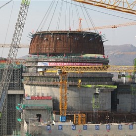 Lower Part of Inner Containment Dome Installed at Tianwan NPP Unit 8