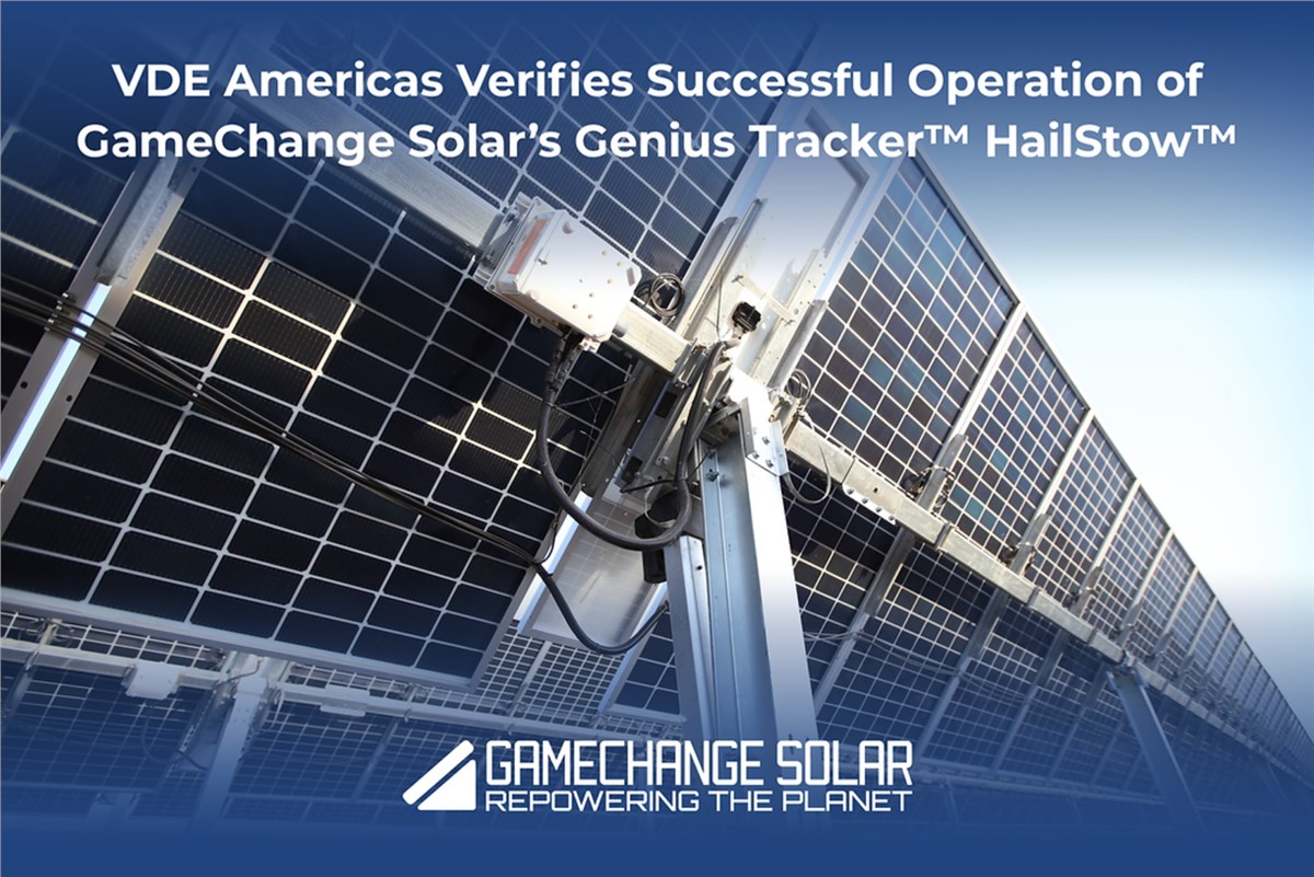 VDE Americas Verifies Successful Operation of GameChange Solar's Genius Tracker HailStow  GameChange Solar &copy;